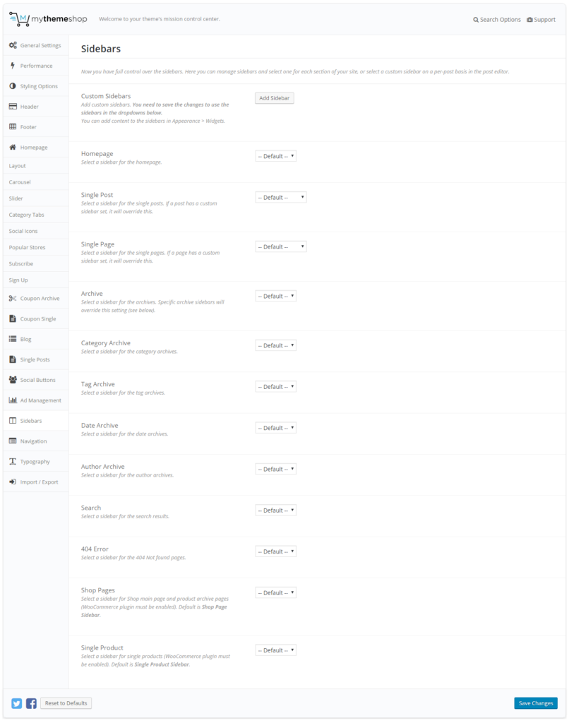 Sidebar Settings 2
