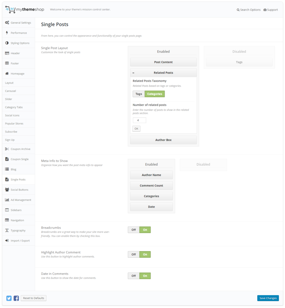 Single Post Settings 2
