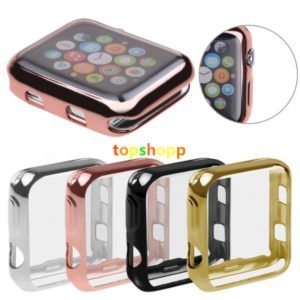 Electroplating tpu  oft ca e cover full gla   for apple iwatch  erie  1 2 3 4 38mm 42mm 40mm 44mm