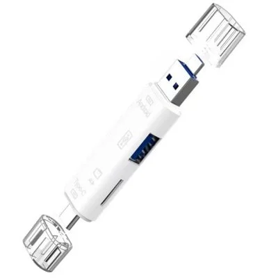 USB3.0/Type-C/Micro Combo to Slot TF Card Reader with OTG Function for Phone PC